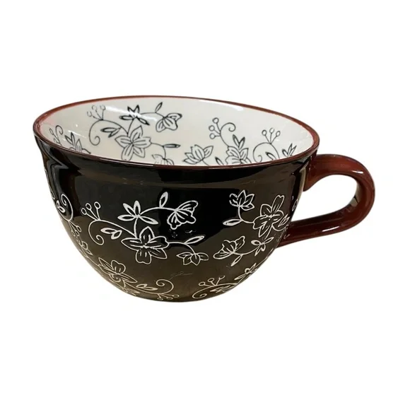 TEMPTATIONS Floral Lace soup / salad bowl, plate and spoon 24 oz - Picture 2 of 14